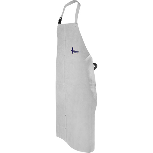 Leather Welding Apron, Bib, 52" L, Pearl Grey Superchem Industries