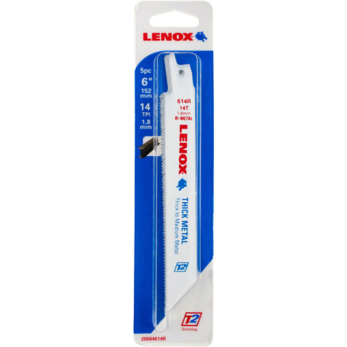 Lame de scie alternative &eacute;paisse pour le m&eacute;tal, Bim&eacute;tal, 14 Dents par pouce, 6" lo x 3/4" la Superchem Industries