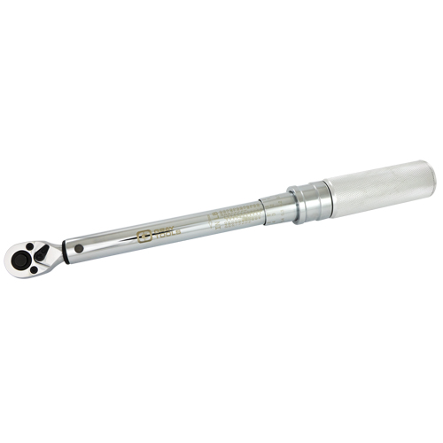 Heavy-Duty Micro-Adjustable Torque Wrench, Click, 1/4" Square Drive, 30 - 250 in-lbs. Superchem Industries