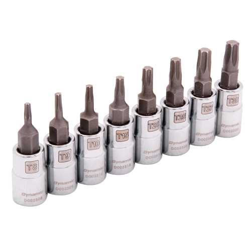 Standard Length Socket Set, Torx&reg;, 1/4" Drive, 8 Pcs Superchem Industries