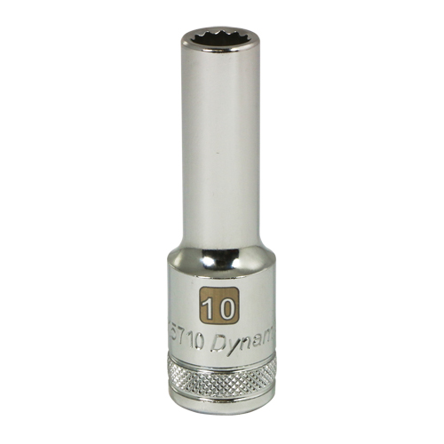 Metric Socket, 10 mm, 1/2" Drive, 12 Points, Deep Superchem Industries