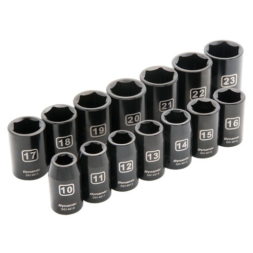 Metric Socket Set, 14 Pcs, Impact, 1/2" Drive Size Superchem Industries