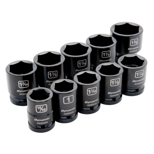 SAE Socket Set, 10 Pcs, Impact, 3/4" Drive Size Superchem Industries