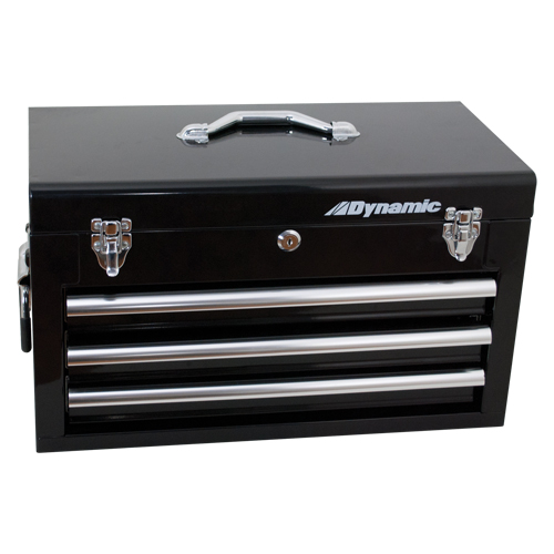 Hand Tool Box with Drawers, 10" D x 20" W x 12" H, Black Superchem Industries