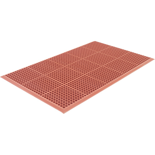 Tapis de s&eacute;rie Competitor, &agrave; fentes, 3' x 5' x 7/8", Orange, Caoutchouc naturel Superchem Industries