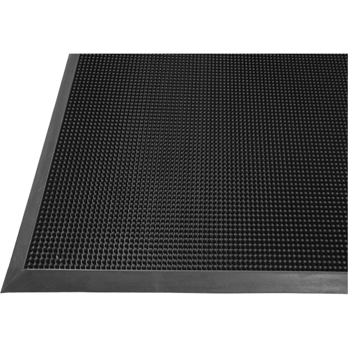 Gritstop Fingermat Matting, Rubber, Scraper Type, Textured Pattern, 2' x 2-2/3', Black Superchem Industries