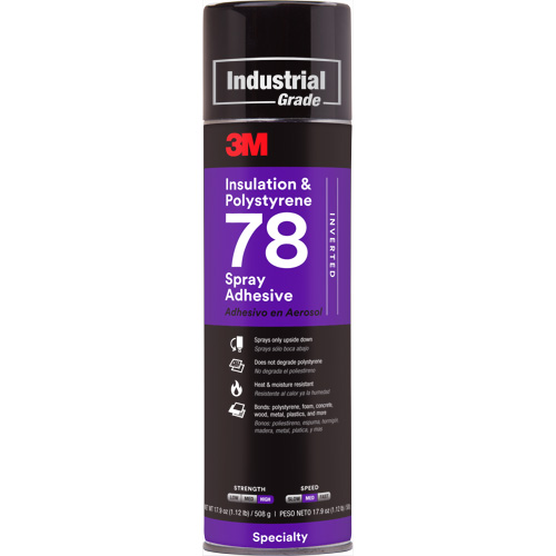 Adh&eacute;sif en a&eacute;rosol pour mousse isolante en polystyr&egrave;ne 78, 24 oz, Canette a&eacute;rosol, Transparent Superchem Industries