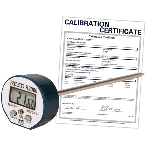 Thermometer with ISO Certificate, Contact, Digital, -40-450°F (-40-230°C) Superchem Industries