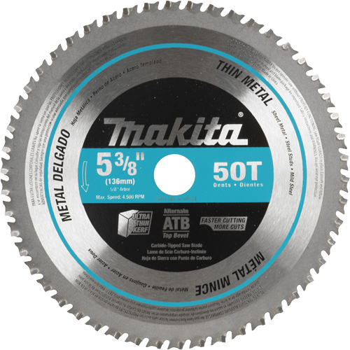 Carbide-Tipped Saw Blade, 5-3/8", 50 Teeth, Metal Use Superchem Industries
