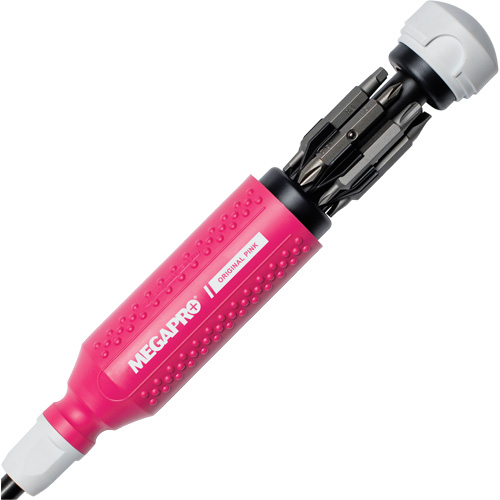 Original Pink 15-in-1 Multi-Bit Screwdriver, 8-37/50" L, Textured Handle Superchem Industries