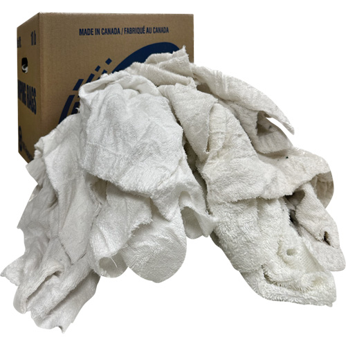 Wiper Rags Box, Terrycloth, White, 10 lbs. Superchem Industries