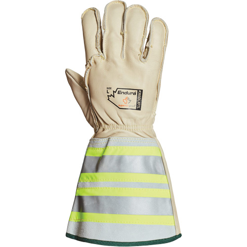 Gants de monteur de lignes pour lhiver avec bandes r&eacute;fl&eacute;chissantes 6" Endura, Moyen, Paume en Cuir de cheval, Doublure en Thinsulate Superchem Industries