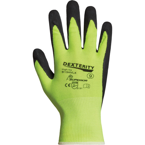 Dexterity&reg; Coated Gloves, 10, Latex Coating, 13 Gauge, Polyester Shell Superchem Industries