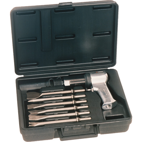 Ensemble de marteau pneumatique de s&eacute;rie lourde, 3 pi³/min, 1/4" NPT, 3000 coups/min, 3/4" x 2-9/32" (19,05 mm x 57,94 mm) Superchem Industries