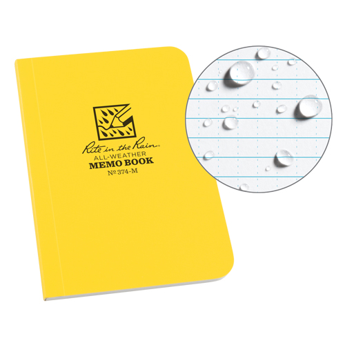 Memo Book, Soft Cover, Yellow, 112 Pages, 3-1/2" W x 5" L Superchem Industries