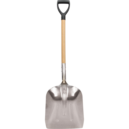 Scoop Shovel, Wood, Aluminum Blade, D-Grip Handle, 24-1/2" Length Superchem Industries