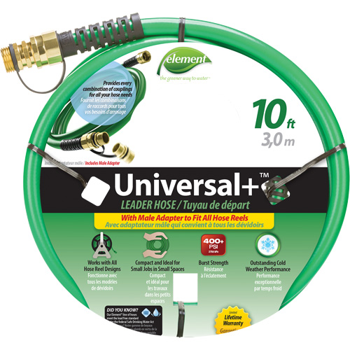 Element&reg; Universal+&reg; Leader Hose, PVC, 1/2" dia. x 10' Superchem Industries