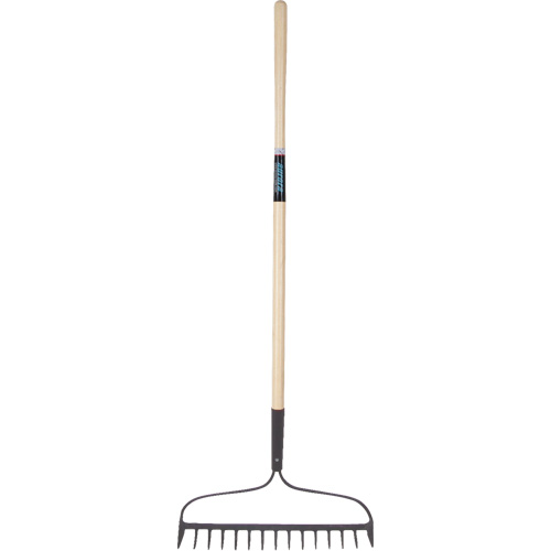 Heavy-Duty Bow Rake, Wood Handle, 58" L, 15" Blade, 15 Tines Superchem Industries