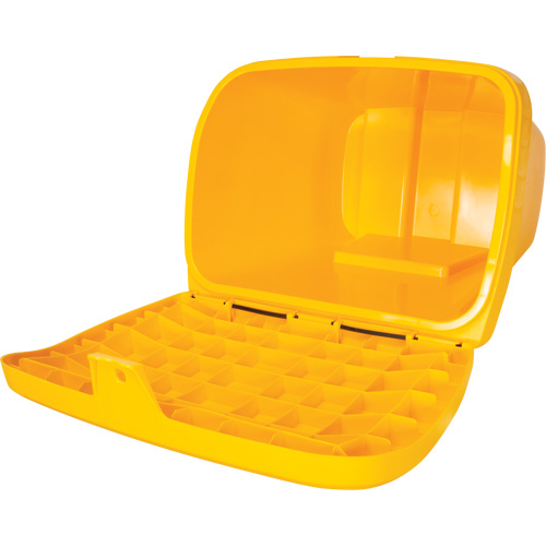 Salt & Sand Storage Bins, With Hasp, 21" x 27" x 26", 4.24 cu. ft., Yellow Superchem Industries
