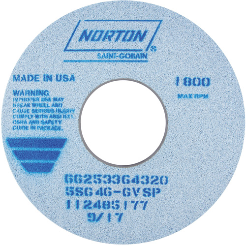 Tool Room Wheel, Type 01, Ceramic Alumina, 14" x 1-1/2" Superchem Industries