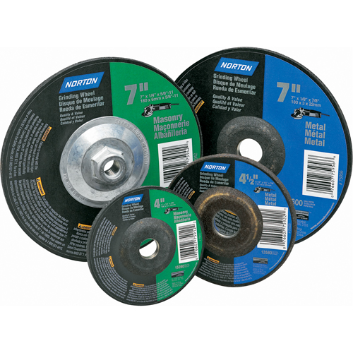 Gemini&reg; Depressed Centre Grinding Wheels, 4" x 1/4", 5/8" Arbor, Aluminum Oxide, Type 27 Superchem Industries