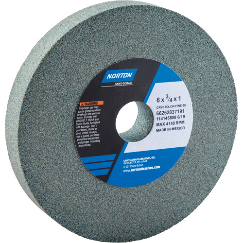 Meules pour rectifieuses d'&eacute;tabli - Meules Gemini, 6" x 3/4", Arbre de 1" Superchem Industries