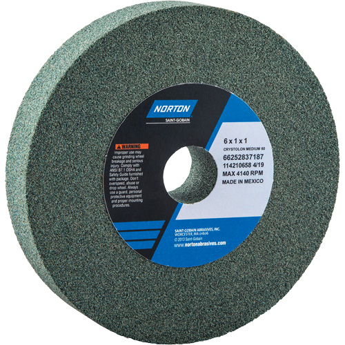 Meules pour rectifieuses d'&eacute;tabli - Meules Gemini, 6" x 1", Arbre de 1" Superchem Industries