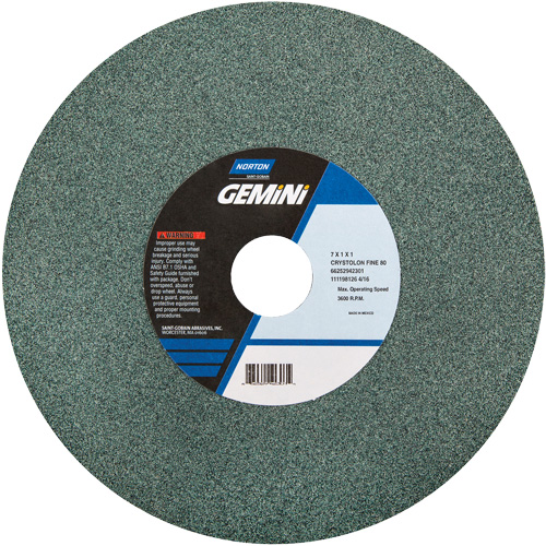 Meules pour rectifieuses d'&eacute;tabli - Meules Gemini, 6" x 1", Arbre de 1" Superchem Industries