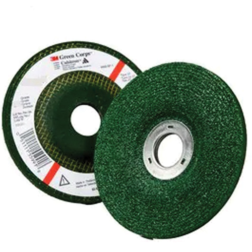 Meule &agrave; moyeu d&eacute;port&eacute; Green Corps, 4-1/2" x 1/4", Arbre 7/8", Oxyde d'aluminium, Type 27 Superchem Industries