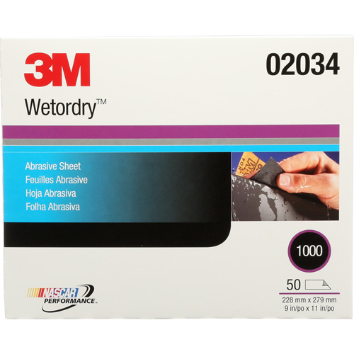 Feuille abrasive Imperiale, 9" x 11", Grain 1000, Carbure de silicium Superchem Industries