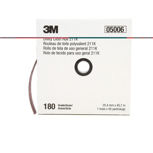 Utility Roll 211K, Aluminum Oxide, 1" W x 150' L, 180 Grit Superchem Industries
