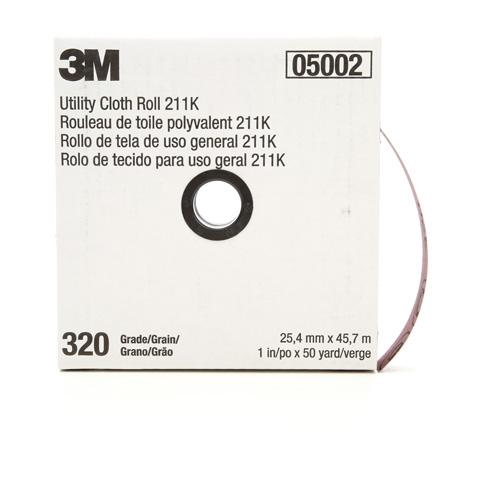 Rouleau de toile abrasive polyvalente 211K, Oxyde d'aluminium, 1" la x 150' lo, Grain 320 Superchem Industries
