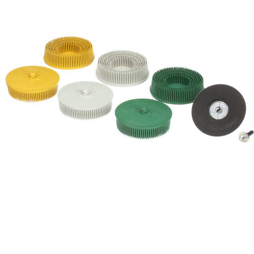 Ensemble de disques en soie Roloc, Oxyde d'aluminium, Grain Plusieurs, 3" dia. Superchem Industries