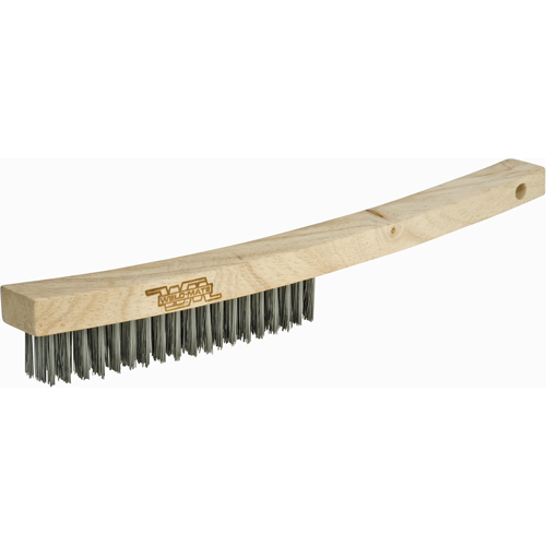 Long Handle Industrial-Duty Scratch Brush, Stainless Steel, 4 x 19 Wire Rows, 10-1/4" Long Superchem Industries
