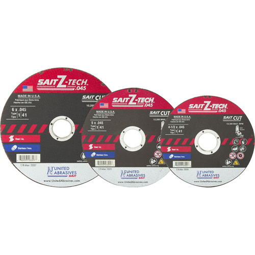 Disque de coupe Ztech, 7" x 0,045", Arbre de 5/8", Type 1, Zirconium, 8500 Tr/min Superchem Industries