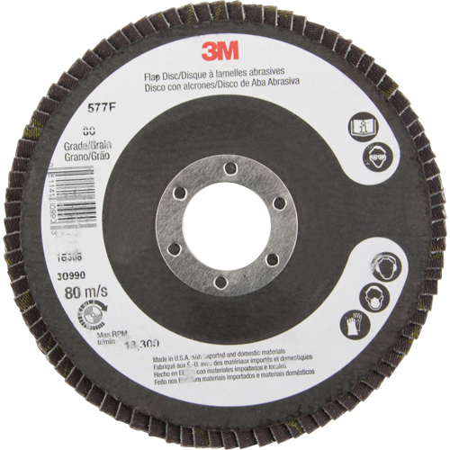 Disques &agrave; lamelles 577F, 4-1/2" x 7/8", Type 29, Grain 80, Zirconium Superchem Industries