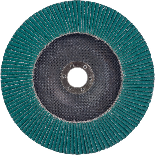 Disque &agrave; lamelles 577F, 7" x 5/8"-11, Type 27, Grain 36, Alumine de zirconium Superchem Industries