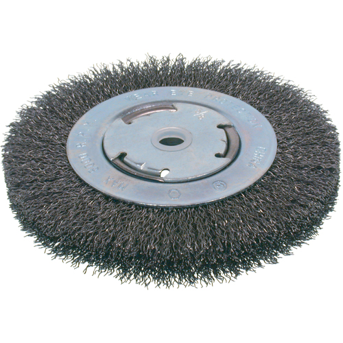 Brosses &eacute;conomiques &agrave; fils cr&ecirc;p&eacute;s - Face moyenne, 6" dia., Fils 0.014, Arbre 2" Superchem Industries