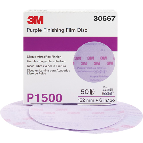 Disque de finition en pellicule violet Hookit, dia 6", Grain P1500, Oxyde d'aluminium Superchem Industries