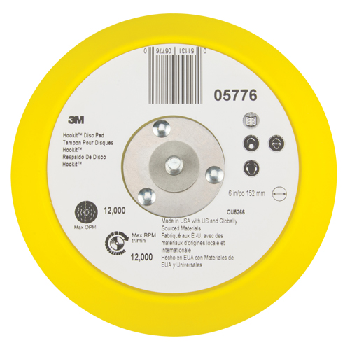 Hookit Disc Pad, 6" Dia. Superchem Industries