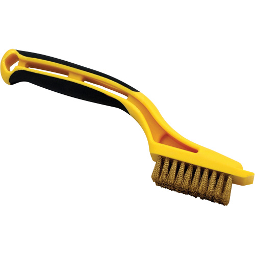 Mini Scratch Brush, Brass, 5 x 10 Wire Rows, 8-1/4" Long Superchem Industries