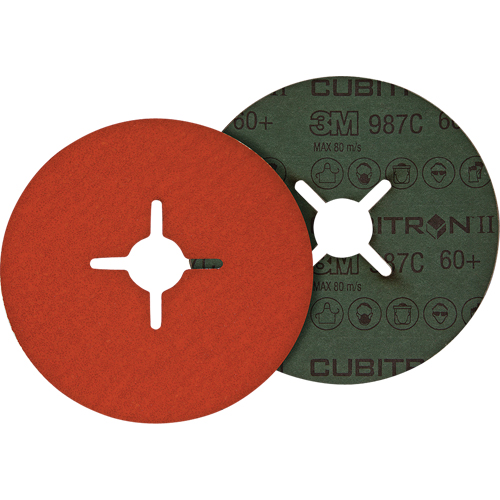 Cubitron II Fibre Discs - 987C, Ceramic Grain, 80+, 7" Dia x 7/8" Arbor Superchem Industries