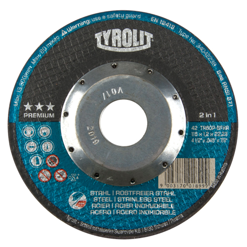Premium Deep Thincut Cut-Off Wheel, 7" x 1/16", 7/8" Arbor, Type 27, Aluminum Oxide, 8600 RPM Superchem Industries