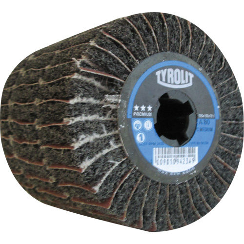 Tambour de conditionnement de surface Pro-Line, 4" dia. x 4" la, 3/4" Arbre, Grain 80, Oxyde d'aluminium Superchem Industries