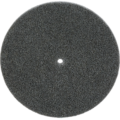 Meule unitaris&eacute;e EXL Scotch-Brite, 5" x 1/4", Arbre de 1/4", Grain de Fin, Carbure de silicium Superchem Industries