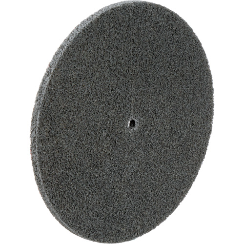 Meule unitaris&eacute;e EXL Scotch-Brite, 6" x 1/4", Arbre de 1/4", Grain de Fin, Carbure de silicium Superchem Industries