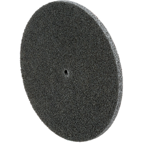 Meule unitaris&eacute;e EXL Scotch-Brite, 6" x 1/4", Arbre de 1/4", Grain de Fin, Carbure de silicium Superchem Industries