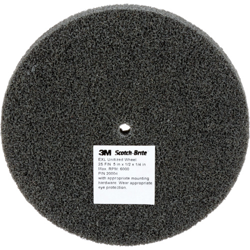 Scotch-Brite EXL Unitized Wheel, 5" x 1/2", 1/4" Arbor, Fine Grit, Silicon Carbide Superchem Industries