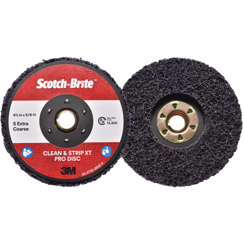 Disque  Clean and Strip  XT Pro Scotch-Brite, 4-1/2" dia., Grain Extra grossier, Carbure de silicium Superchem Industries