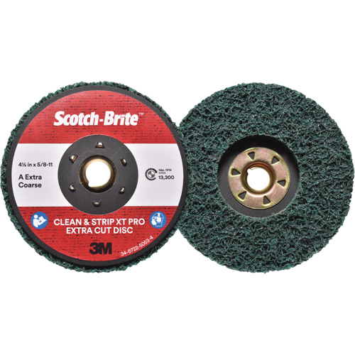Disque extra coupe  Clean and Strip  XT Pro Scotch-Brite, 4-1/2" dia., Grain Extra grossier, Oxyde d'aluminium Superchem Industries